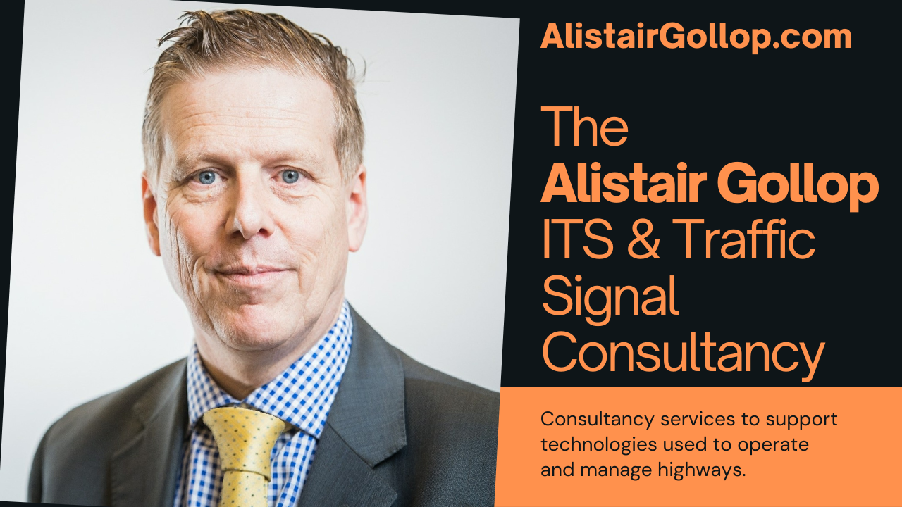 Logo of Alistair Gollop ITS and Traffic Signal Consultancy with a picture of Alistair Gollop