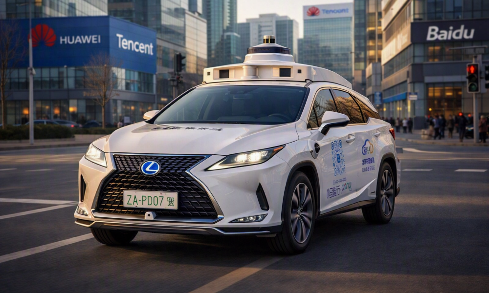 An image of a Chinese autonomous taxi 