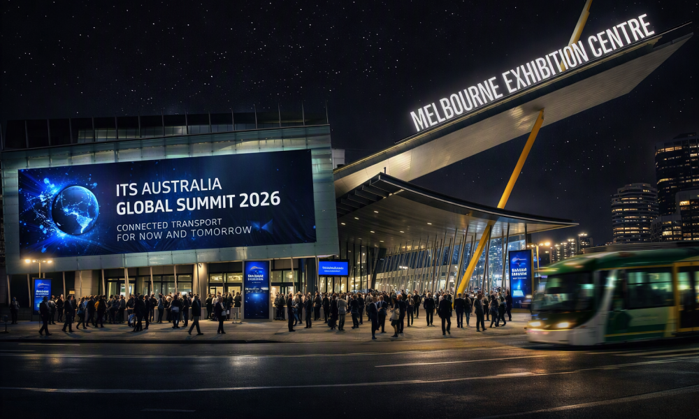An illustration of the MCEC venue for the ITS Australia Global Summit  
