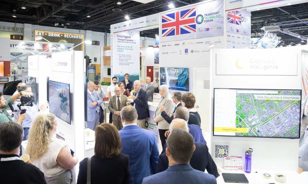 Photograph of how busy the UK and ERTICO – ITS European Pavilion has been 