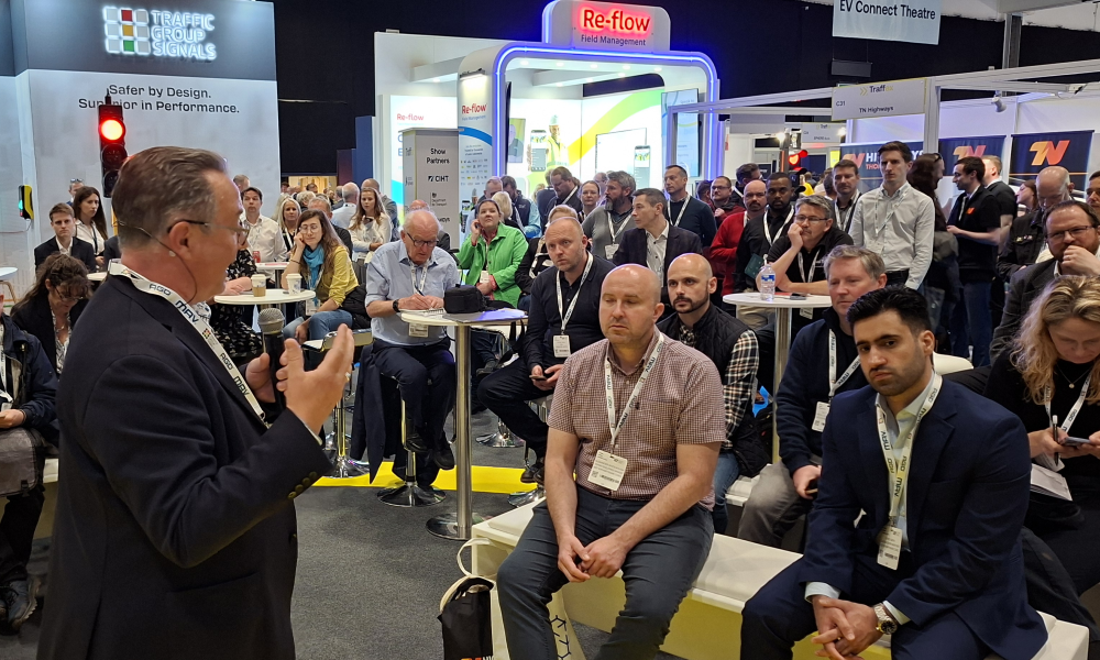 Image of Darren Capes keynote speech to the TechTalks Theatre at Traffex 2026 