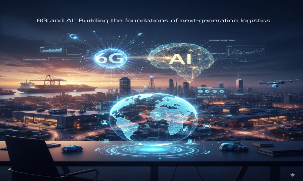 Illustration of how 6G and AI might transform freight and logistics