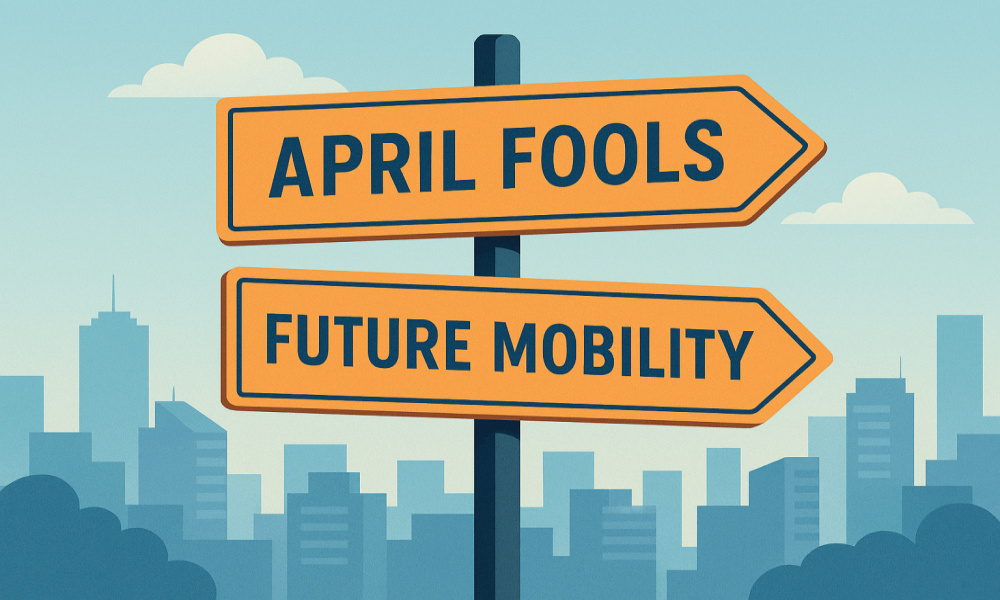 Illustration of road signs with April Fools on  
