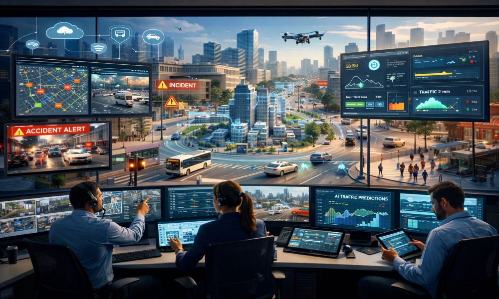 An illustration of how Traffic Management Systems might work in future years 