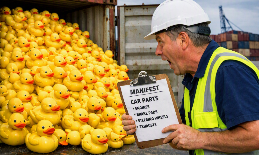 An illustration of when something goes wrong in the management of freight  