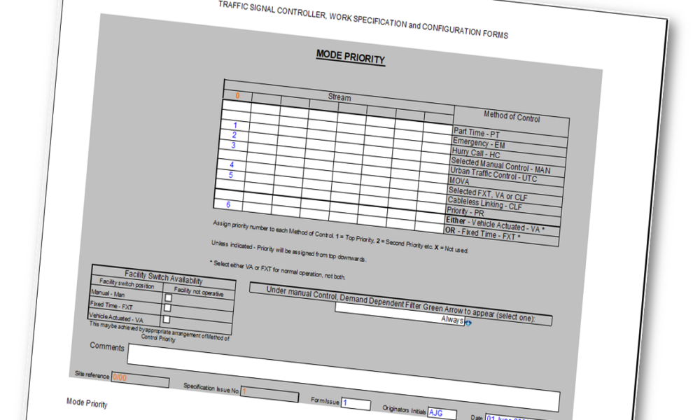 Example of a Traffic Signal Controller Mode Priority Table
