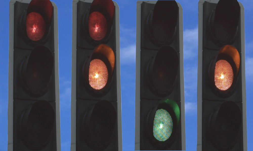 Image of the traffic signal sequence for vehicular signals in the UK