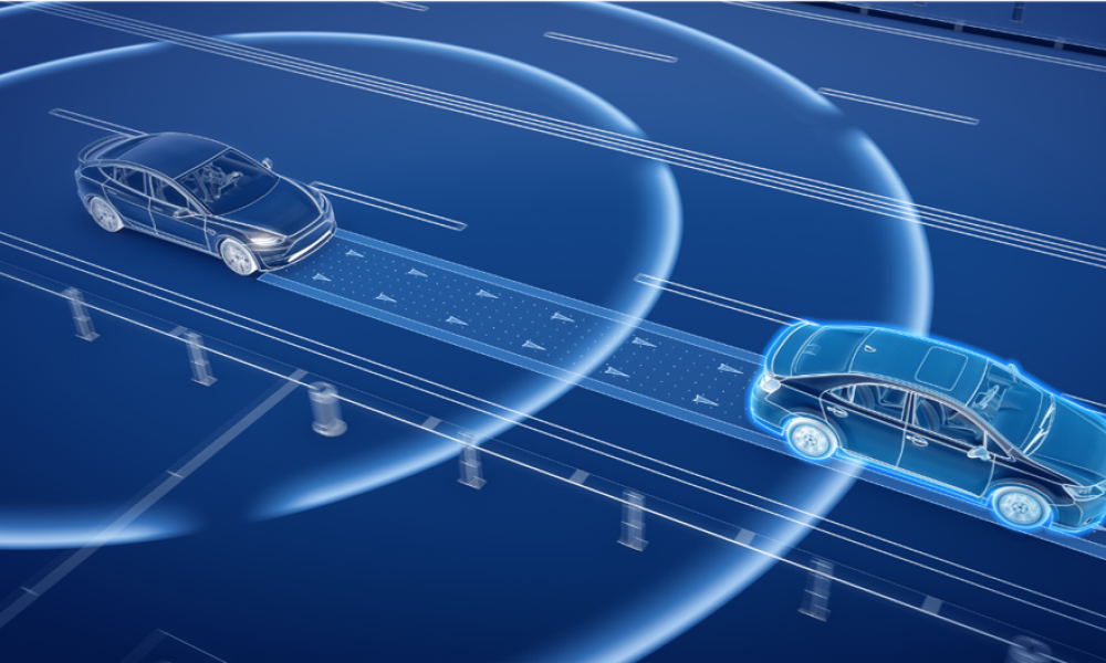 Illustration of Vehicle to Vehicle communications