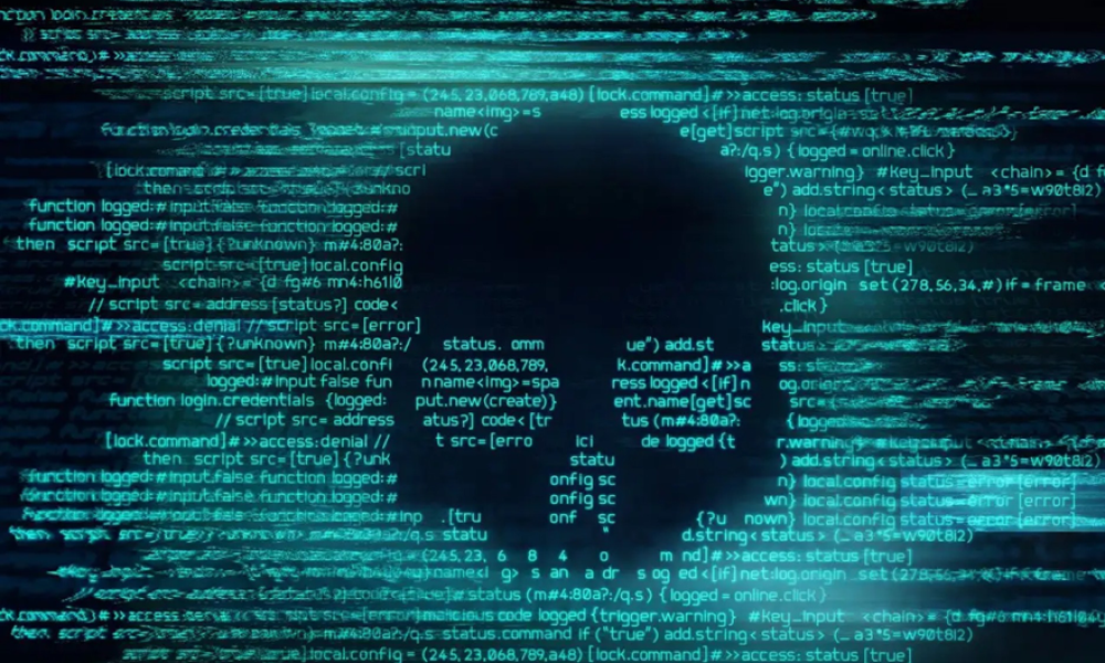 Illustration of a computer system being hacked