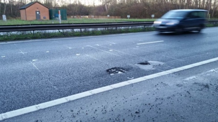 Image of a damaged inductive vehicle detection loop 